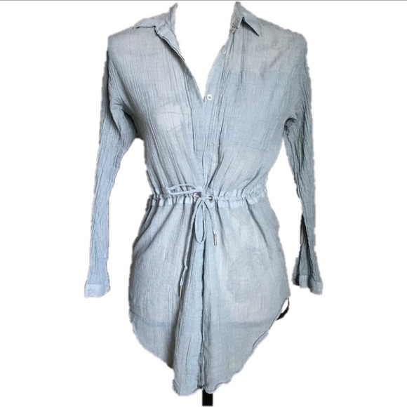 Tops - Button-down Smoky Blue